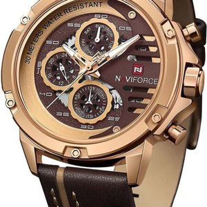 Sport Military Watches for Men Waterproof Watch Analog Quartz Leather Band